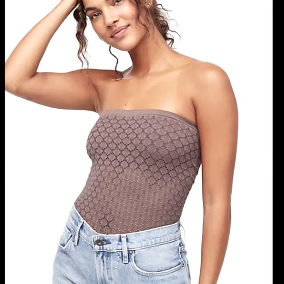 Free People Honeycomb Tube Top tan small - Picture 1 of 4